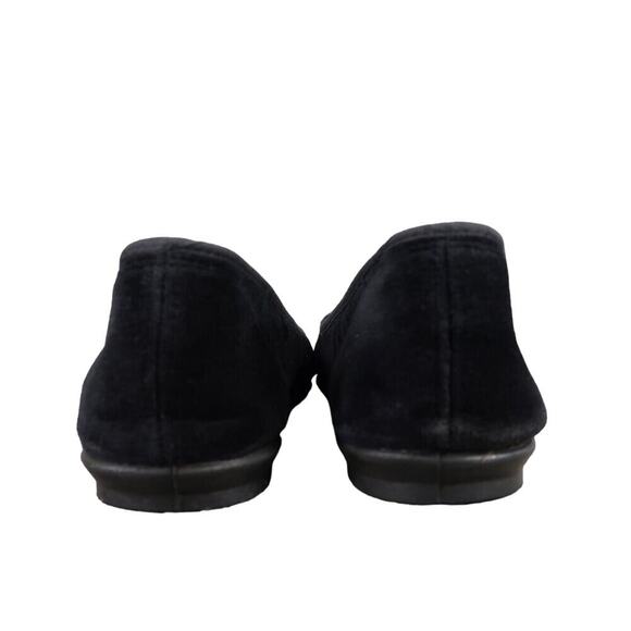 New York Lites Shoes Womens 8 Slippers Velvet Embroidered Horn Holly Black Flats - Picture 7 of 16